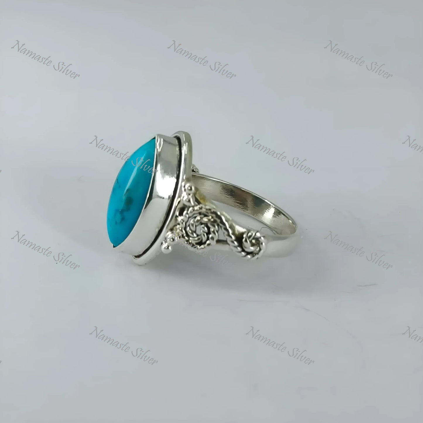 Natural Turquoise Ring, 925 Sterling Silver Promise Ring For Women, Christmas Gift For Her, Turquoise Marquise Gemstone Handmade Jewelry