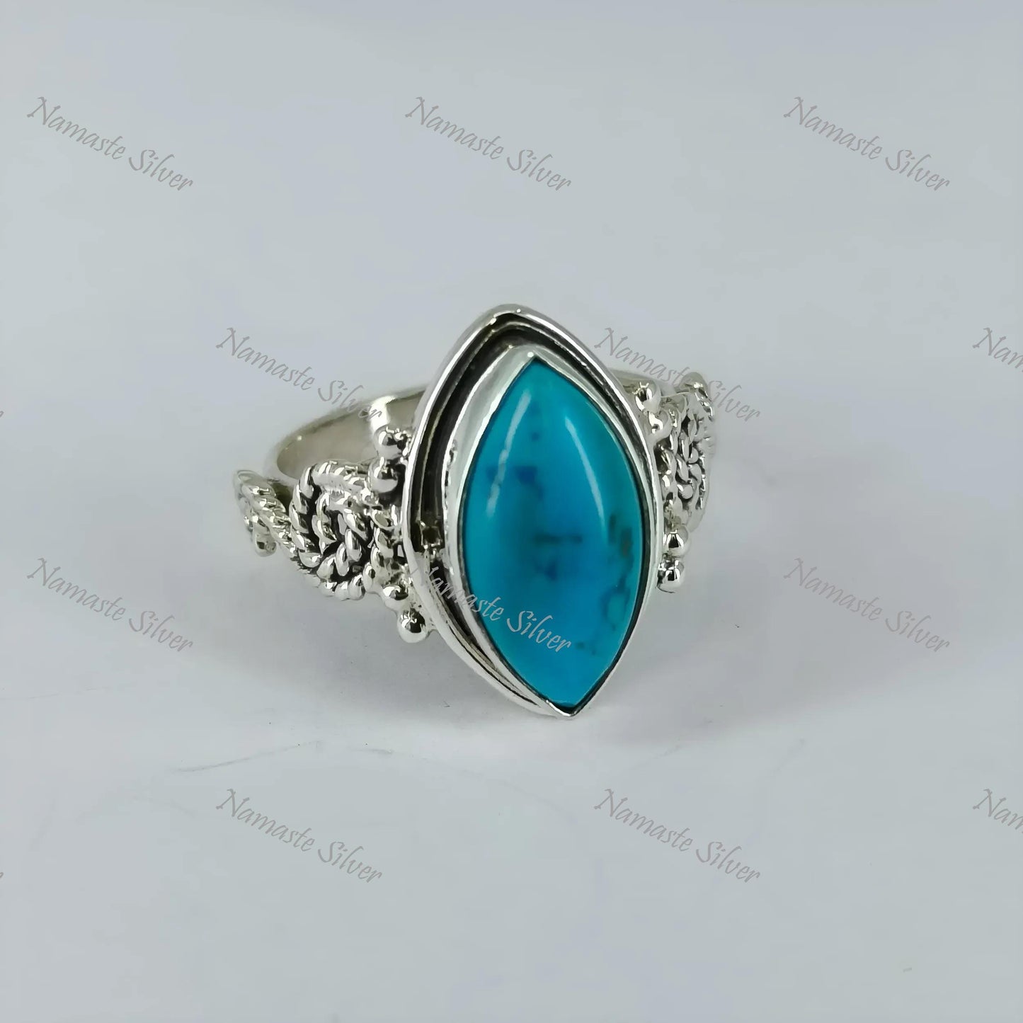 Natural Turquoise Ring, 925 Sterling Silver Promise Ring For Women, Christmas Gift For Her, Turquoise Marquise Gemstone Handmade Jewelry