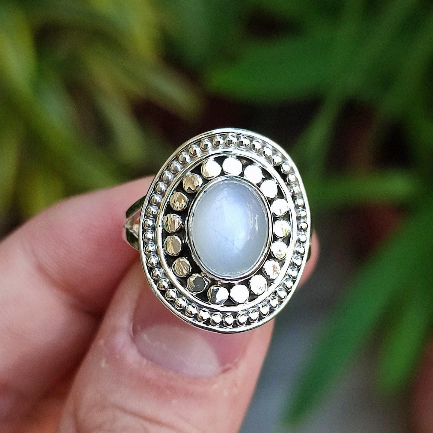 Moonstone Ring, 925 Sterling Silver Promise Ring, Natural Moonstone Oval Gemstone Handmade Boho Jewelry, June Birthstone, Gift for her