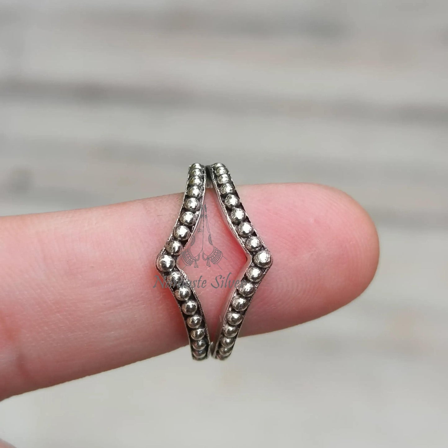 Crown Beaded Ring, 925 Sterling Silver Minimalist Promise Ring for Women, Handmade Double Band Minimalist Jewelry, Dainty Gift for Women