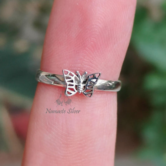 Butterfly Ring, 925 Sterling Silver Dainty Promise Ring, Monarch Butterfly Ring, Handmade Boho Jewelry, Minimalist Ring, Unique Gift for Her