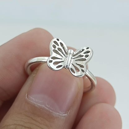 Butterfly Ring, 925 Sterling Silver Butterfly Ring, Dainty Handmade Butterfly Jewelry for Teens, Minimalist Elegant Gift For Her