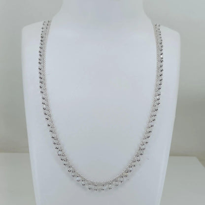 Moonstone Necklace, 925 Sterling Silver Choker Necklace, Natural Rainbow Moonstone Round Beads Handmade String, June Birthstone Gift for her