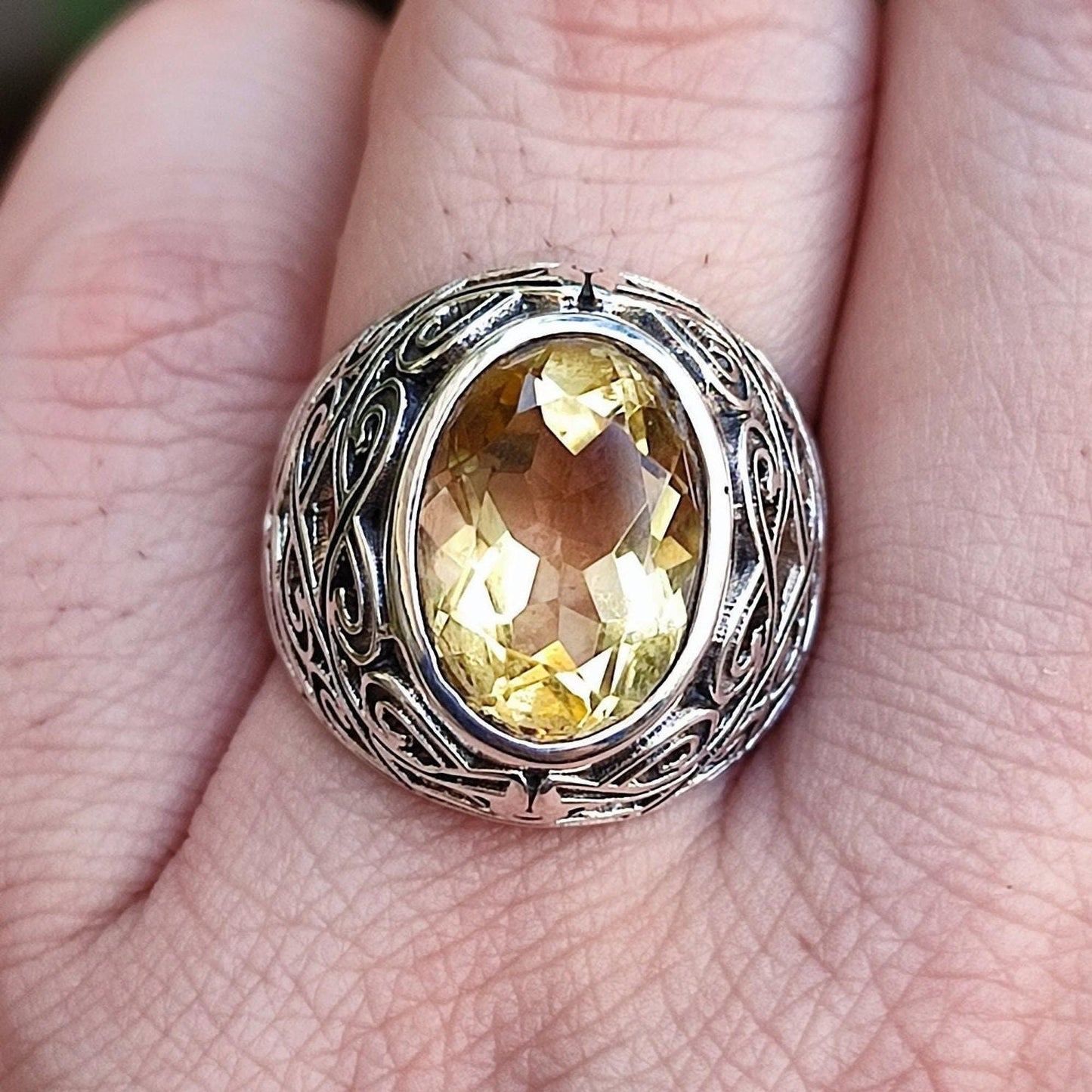 Citrine Ring, 925 Sterling Silver Promise Ring, Natural Yellow Citrine Oval Gemstone Handmade Jewelry, November Birthstone, Gift For Her