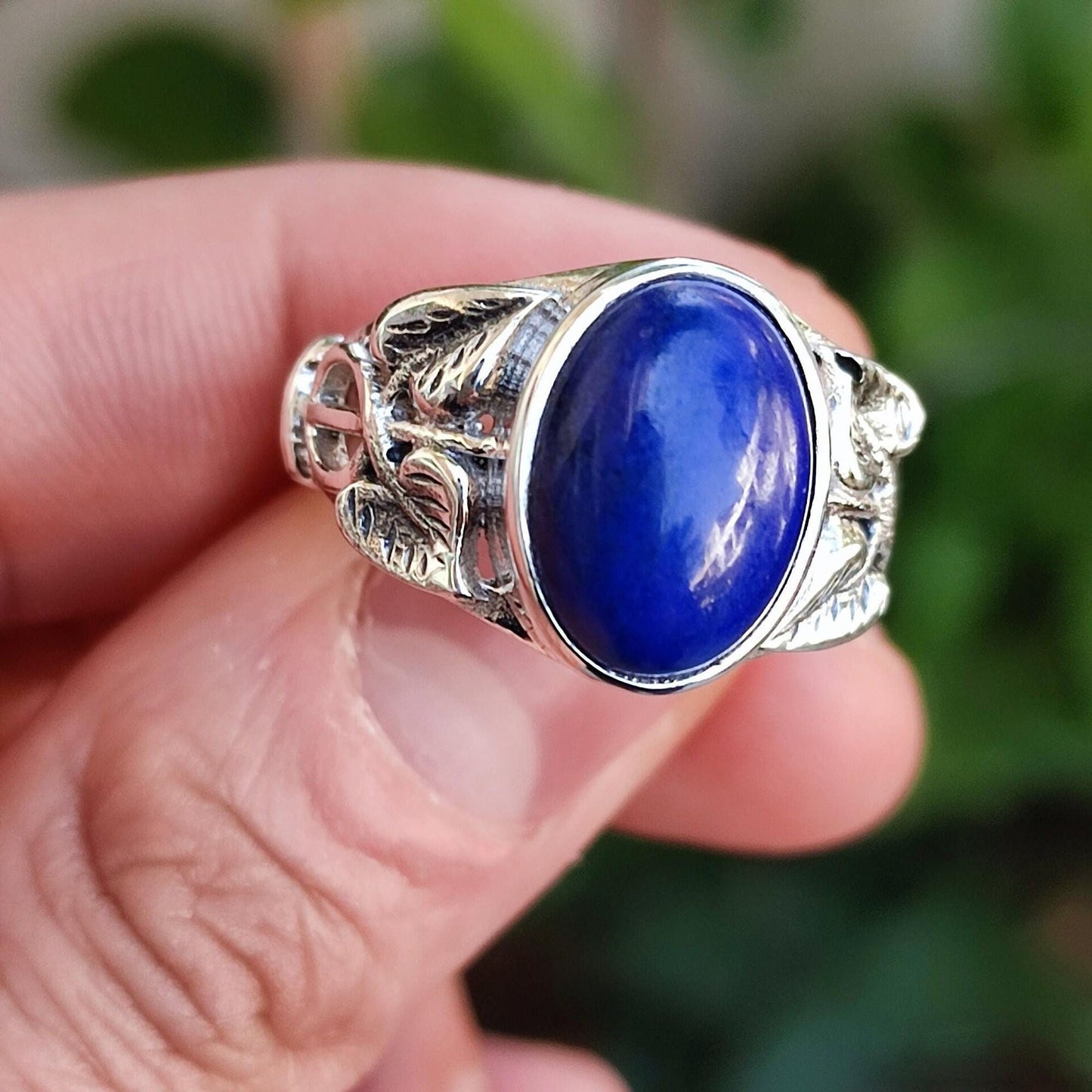 Lapis Lazuli Ring, Lapis Lazuli Silver Ring, Lapis Ring, Sterling Silver Ring, Lapis Lazuli Statement Ring, Handmade Boho Ring, Gift for her