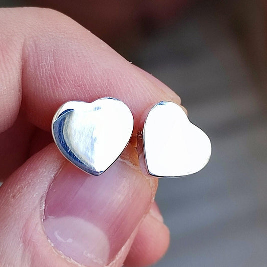 Heart Stud Earrings, 925 Sterling Silver Heart Stud Posts, Tiny Heart Studs, Dainty Heart Studs, Elegant Gift For Her, Minimalist Design