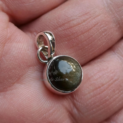 Gold Sheen Obsidian Pendant, 925 Sterling Silver Handmade Pendant, Natural Obsidian Gemstone Jewelry, Gift For Her, November Birthstone