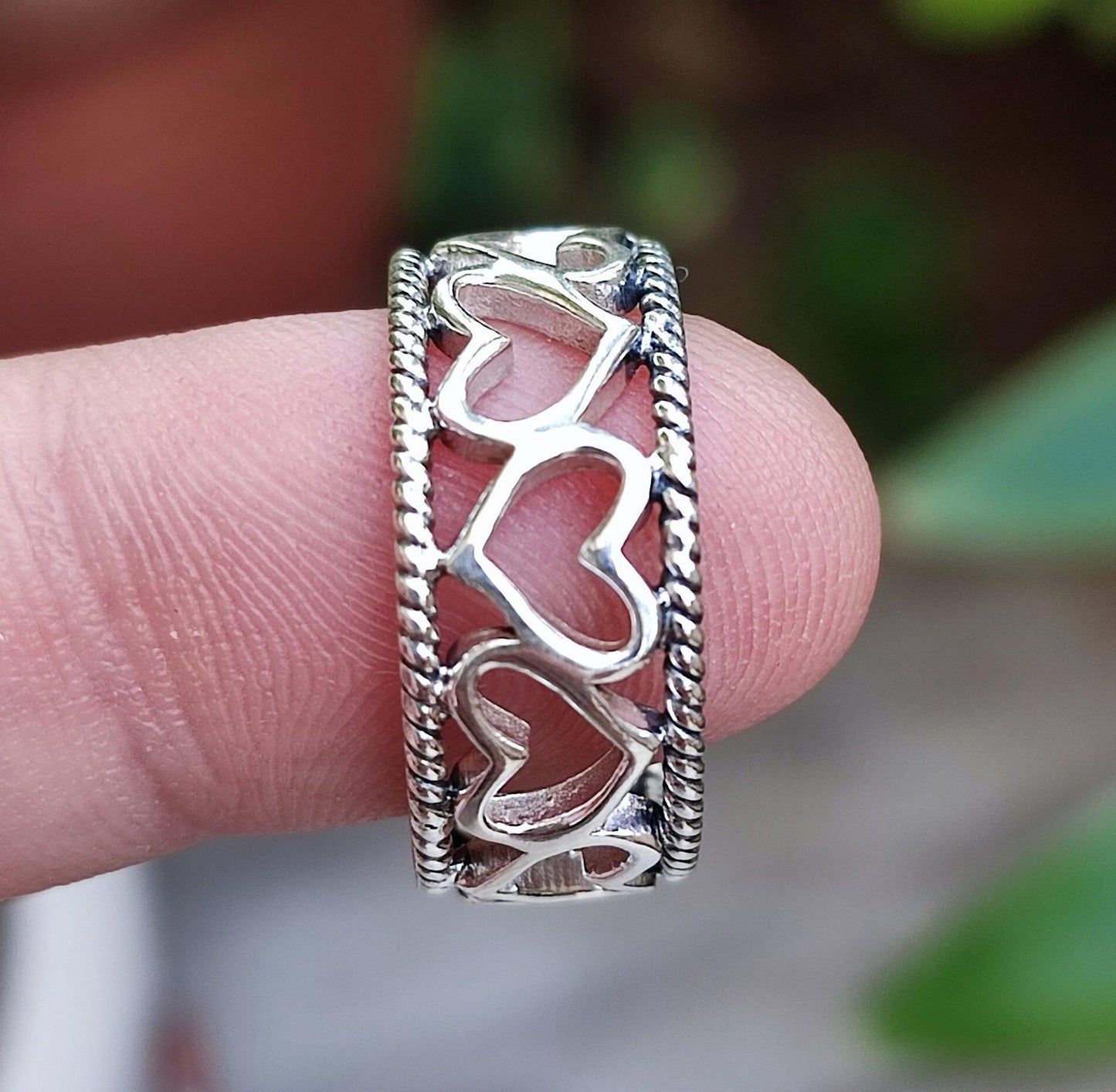 Heart to Heart Ring, 925 Sterling Silver Handmade Promise Ring, Heart shape Minimalist Jewelry, Connected Heart Ring Band, Gift for Her