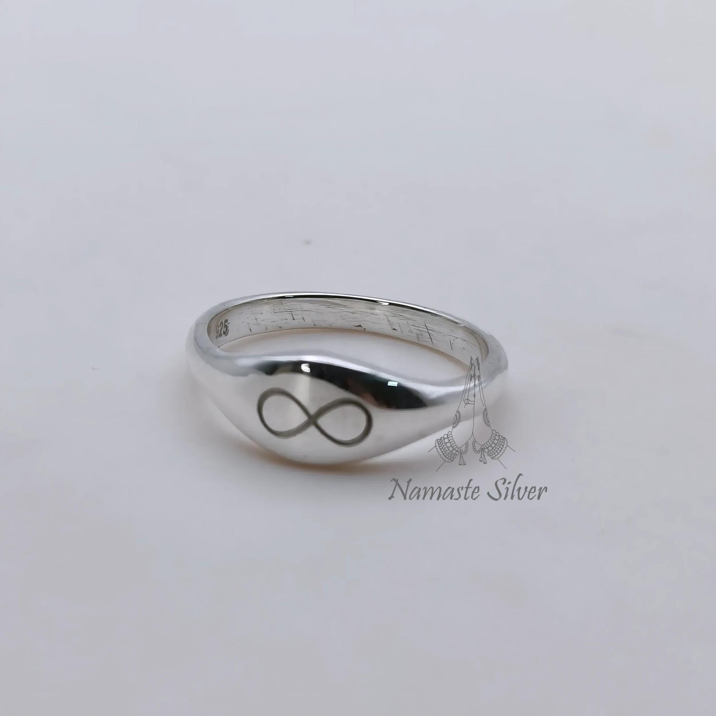 Infinity Ring, 925 Sterling Silver Engraved Band, Personalized Promise Ring, Infinity Symbol Dainty Minimalist Ring for Women, Gift for Her