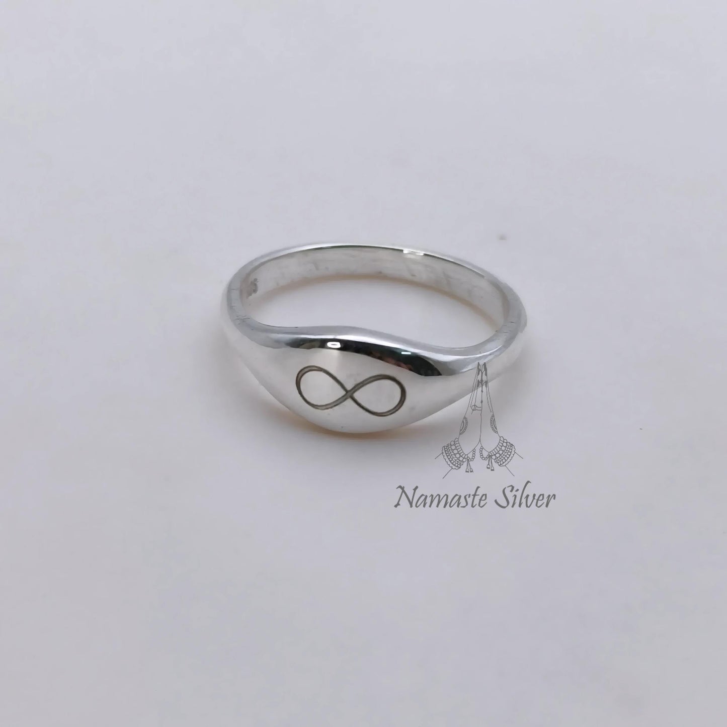 Infinity Ring, 925 Sterling Silver Engraved Band, Personalized Promise Ring, Infinity Symbol Dainty Minimalist Ring for Women, Gift for Her