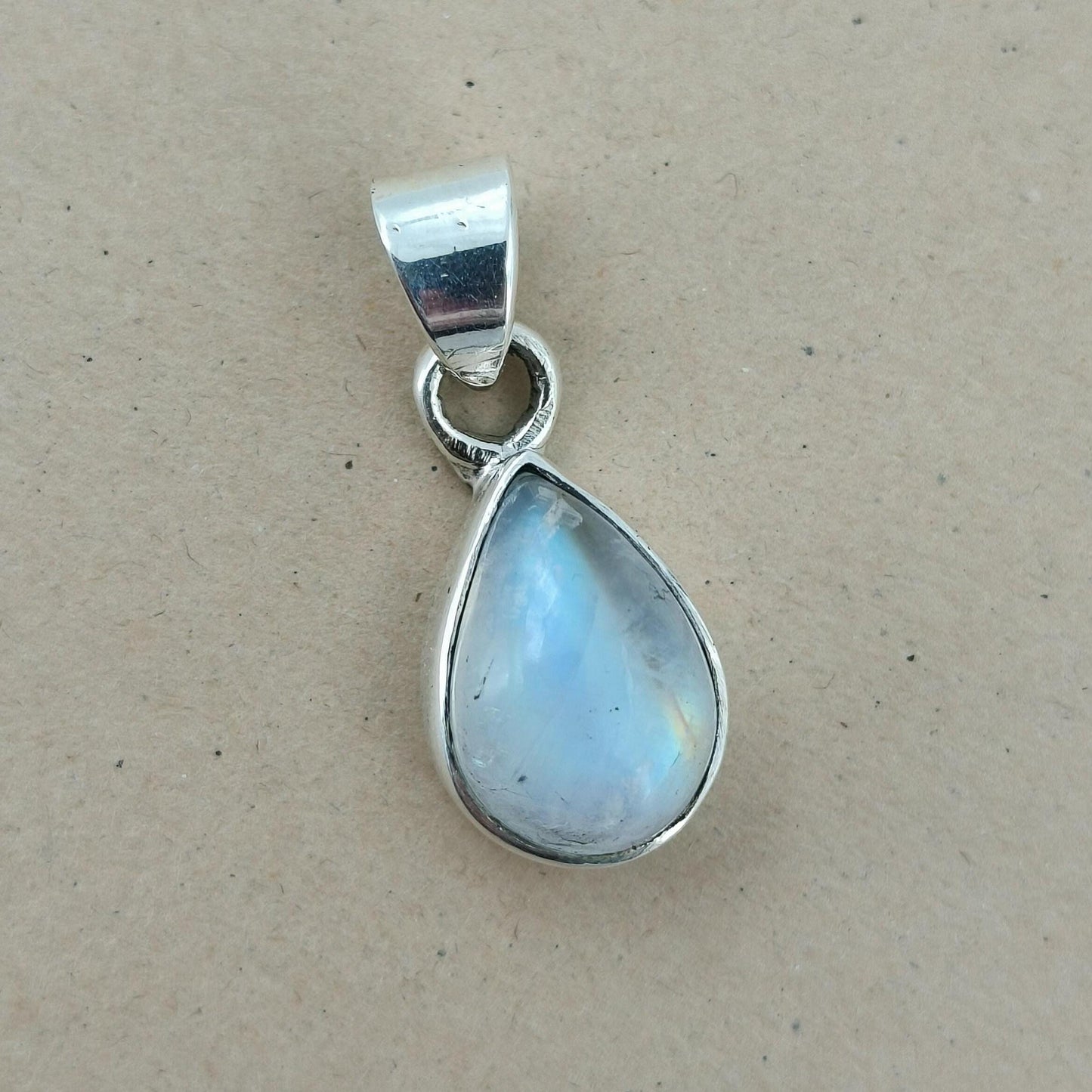 Moonstone Pendant, 925 Sterling Silver Locket, Natural Rainbow Moonstone Pear Shape Gemstone Handmade Jewelry, June Birthstone, Gift for Her