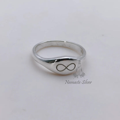 Infinity Ring, 925 Sterling Silver Engraved Band, Personalized Promise Ring, Infinity Symbol Dainty Minimalist Ring for Women, Gift for Her